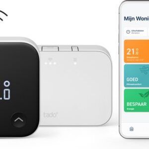 tado° Draadloze Slimme Thermostaat X - Starterskit - Smart Thermostaat - werkt met Google Home, Alexa & Apple Homekit - Zwart/Wit
