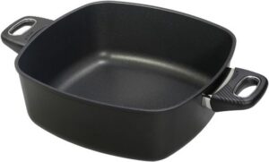 Originele Gundel gietijzeren vierkante pan - 28 x 28 cm - hoogte 10,5 cm - vierkante pan ovenvaste handgrepen