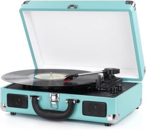 DIGITNOW M417 - Vinyl Platenspeler - Ingebouwde Speakers - Vinyl naar MP3 USB - Retro Blauw