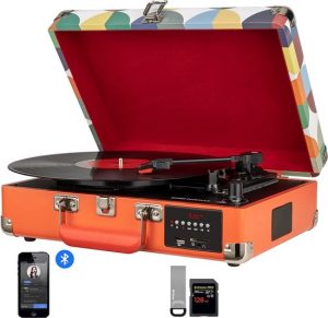 DIGITNOW Platenspeler Bluetooth Vinyl/LP met speakers (M46Color/M422)