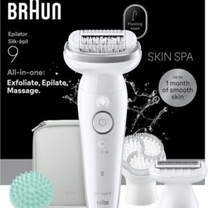 Braun Silk·épil 9 - Wet & Dry Epilator - Langdurig Gladde Huid - Inclusief Trimkam en - Zilver