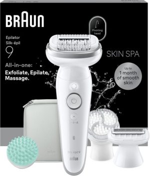 Braun Silk·épil 9 - Wet & Dry Epilator - Langdurig Gladde Huid - Inclusief Trimkam en - Zilver