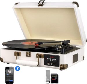 DIGITNOW Platenspeler M46 wit - Bluetooth met stereo speaker