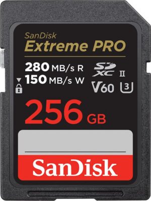 SANDISK Pro 256GB V60 UHS-II SD Cards 280/100MB