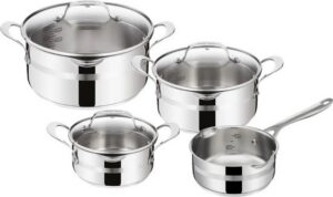 Jamie Oliver by Tefal Cook Smart Kookpannenset 4-delig - RVS - Deksels met Schenktuiten - Inductie